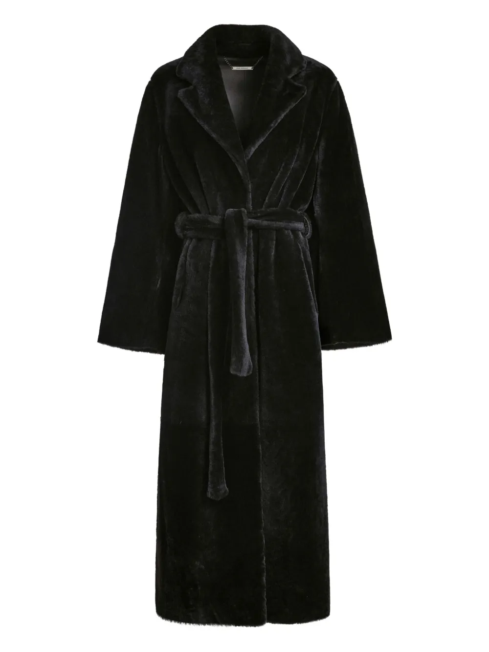 Nour Hammour Black Giovanna Enveloping Shearling Coat In Black