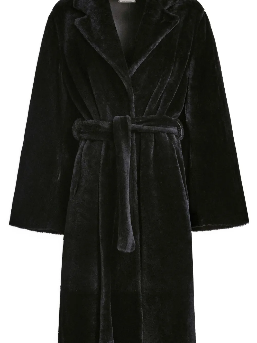 Nour Hammour Giovanna jas met ceintuur Zwart