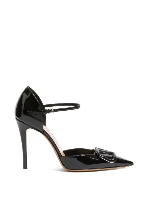 Valentino Garavani Vlogo Signature D'orsay Patent Leather Pumps 100mm in Black