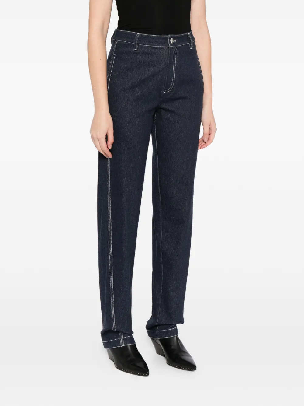  Max Mara Denim Tapered Pants - Blue 