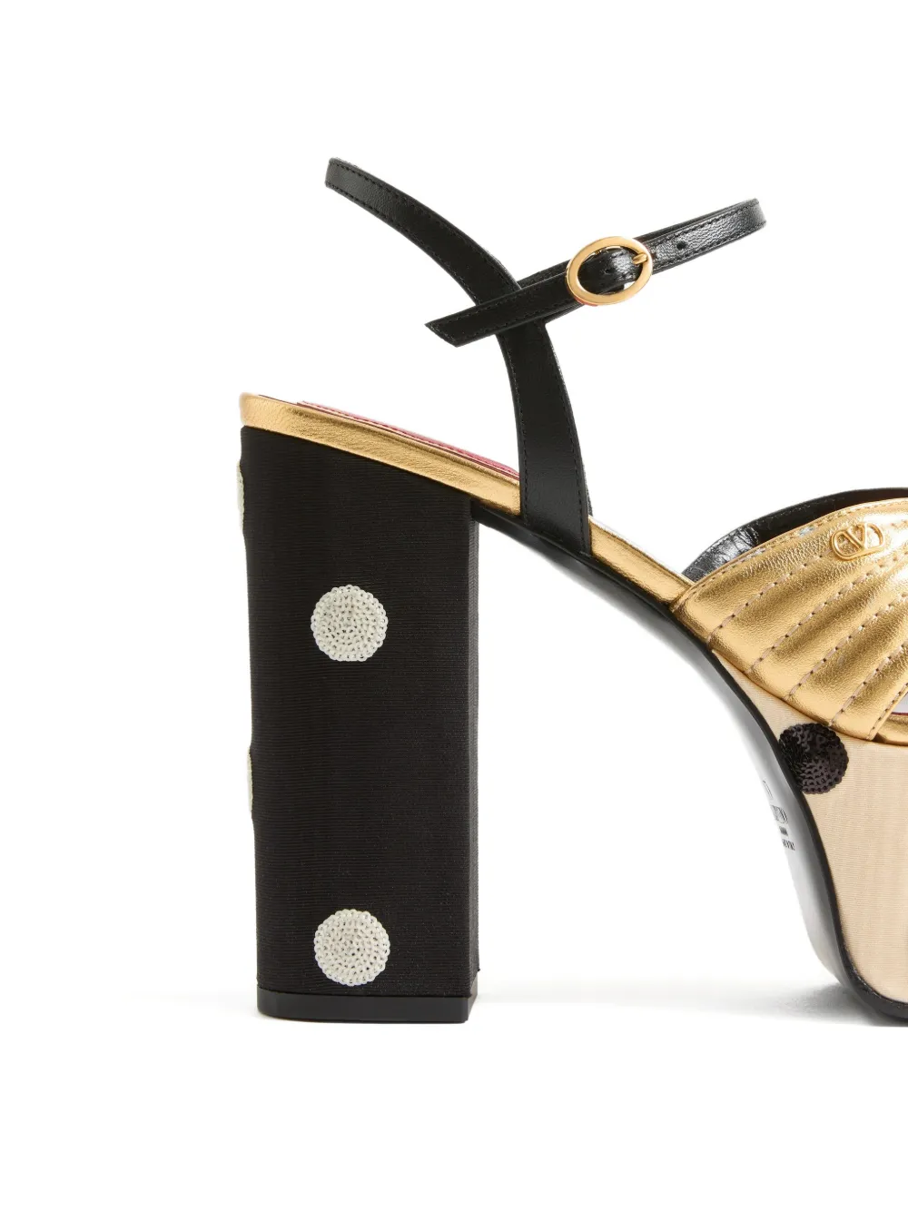 Valentino Garavani Sandalen met geknoopt detail en hak Goud