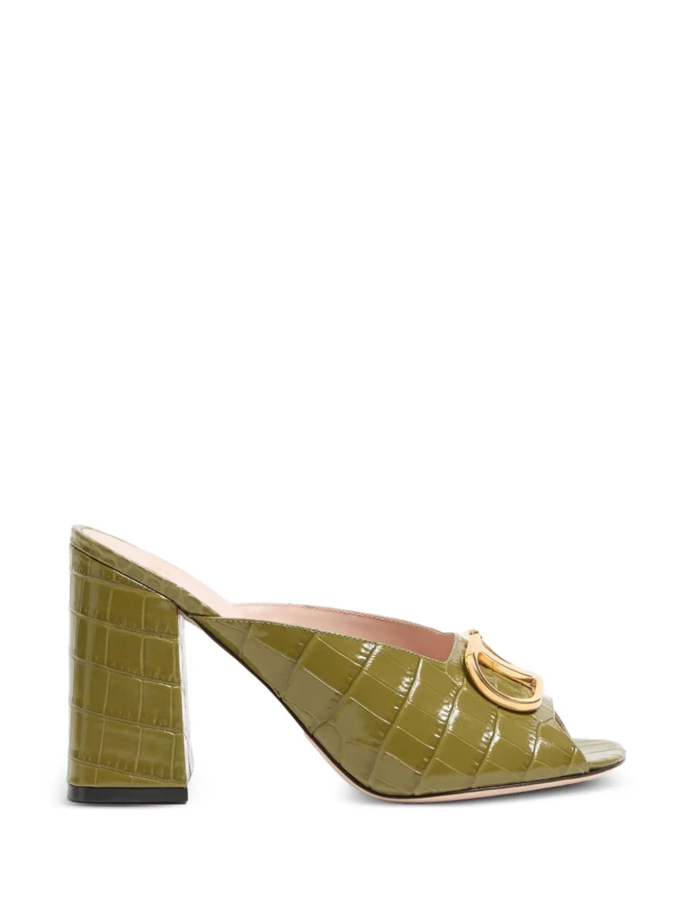 Valentino Garavani VLogo Sandalen mit Kroko-Effekt 95mm - Grün