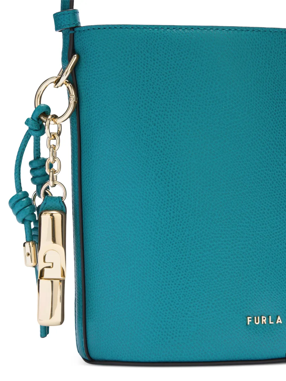 Furla Roxie leren bucket-tas met bedel Blauw