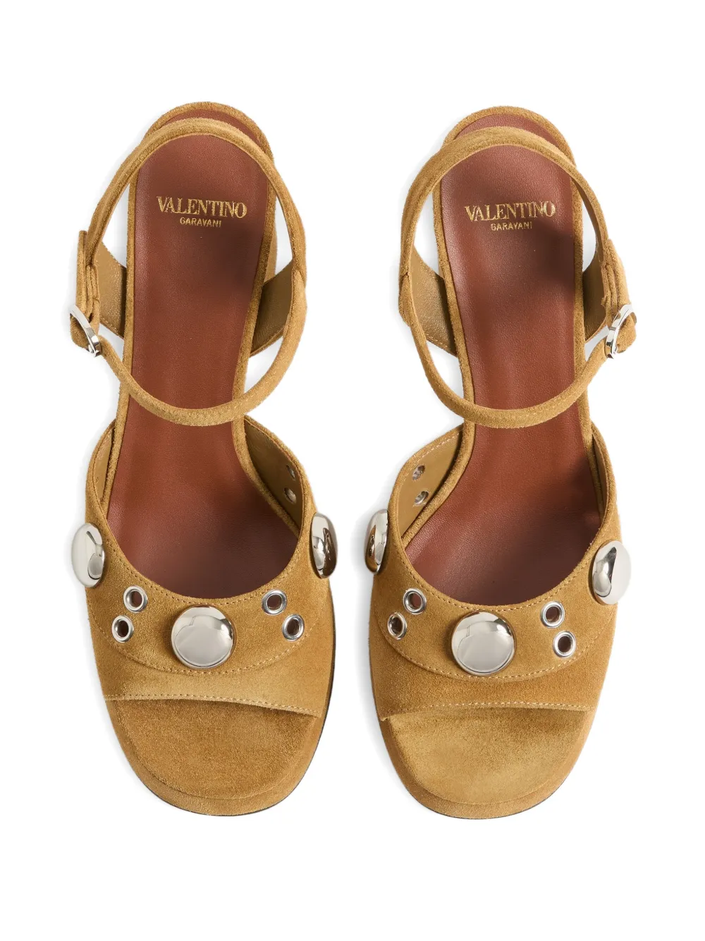 Valentino Garavani Sandalen met logoplakkaat Bruin