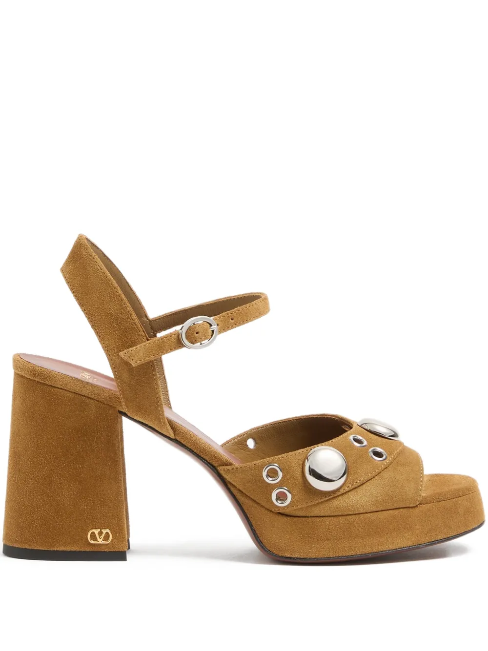 Valentino Garavani Sandalen met logoplakkaat Bruin