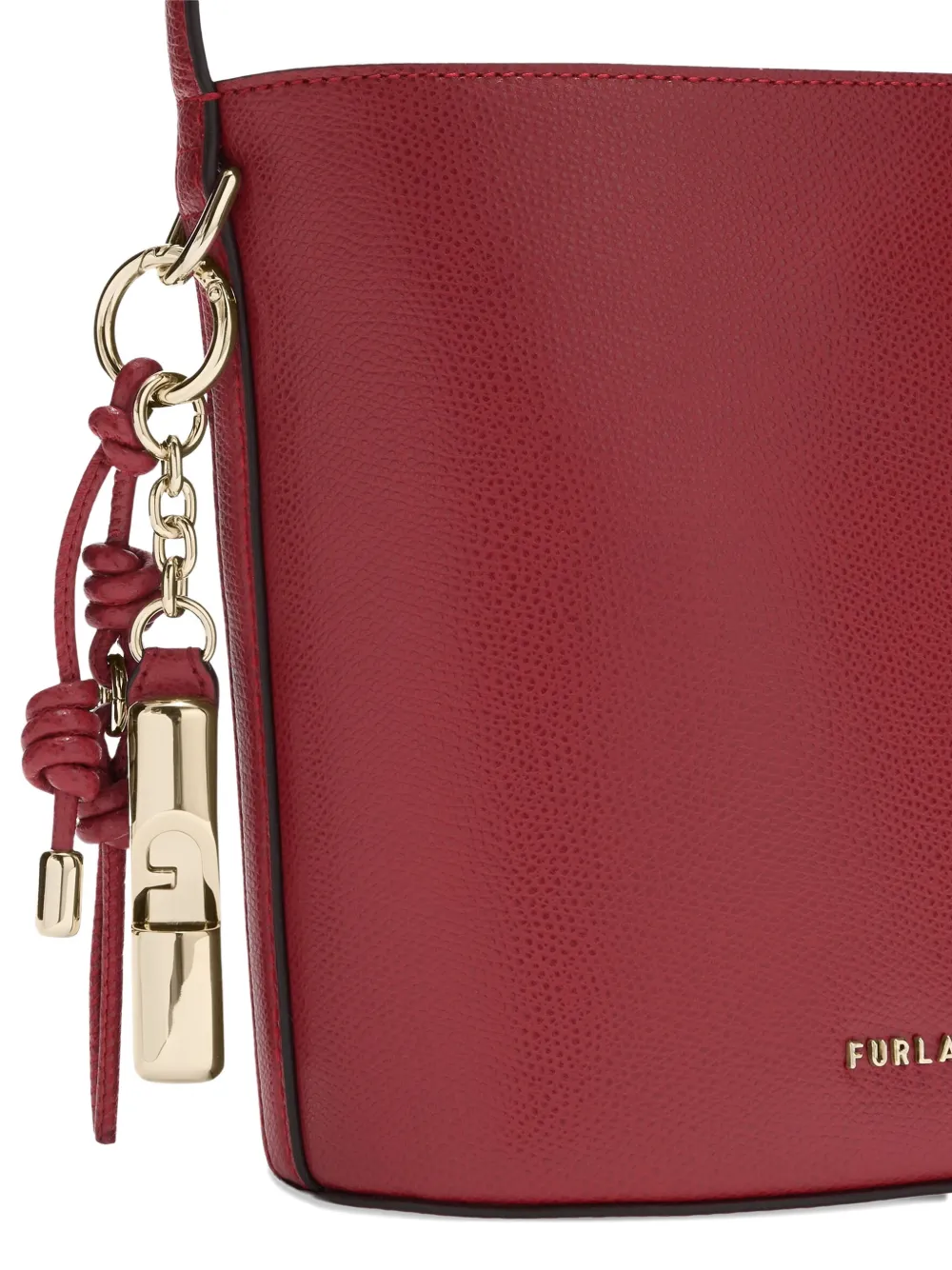 Furla Roxie Charm Leather Bucket Bag In Brown