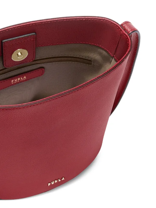 Furla Bolsa Bucket Roxie De Couro Com Pingente | Vermelho