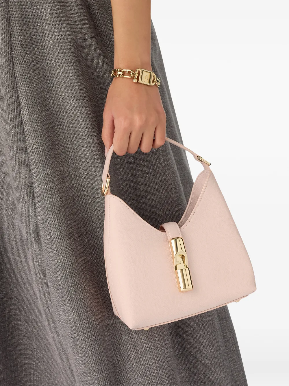 Furla Mini-tas met cilindervormige hardware en print Roze