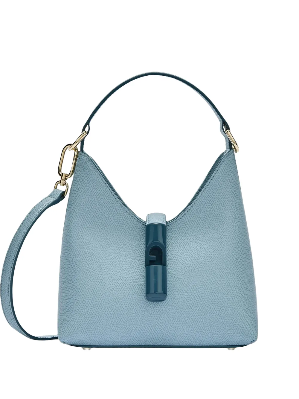 Furla Borsa Iride mini con dettaglio cilindrico in metallo - Blu