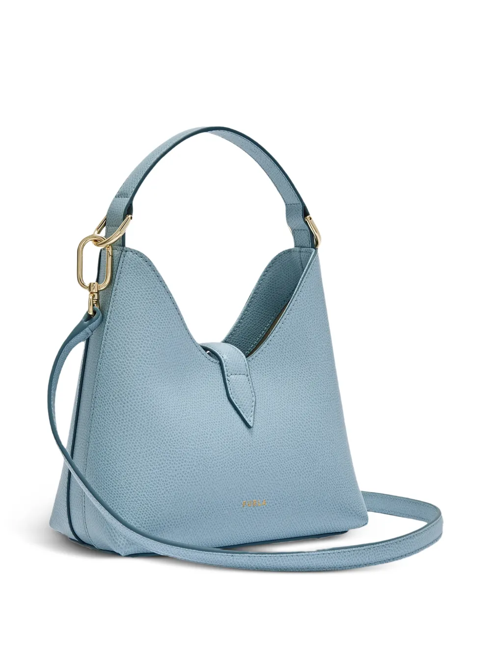 Furla Iride kleine cilindervormige hardware tas met print Blauw