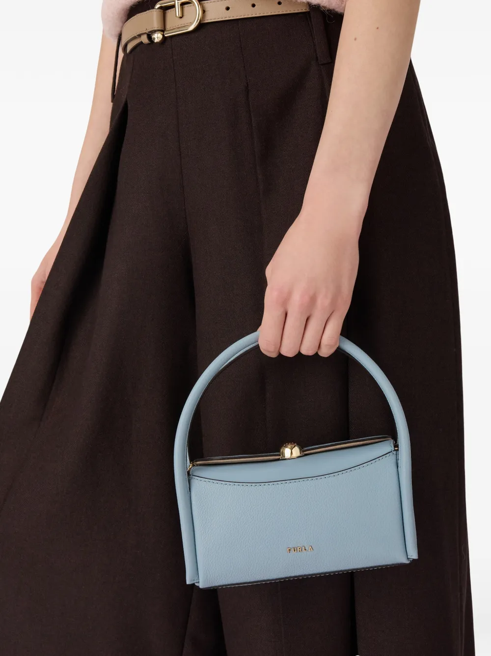 Furla Boston shopper met tubulair bandje Blauw