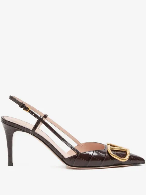 Valentino Garavani VLogo signature slingback pumps in 80mm printed calfskin