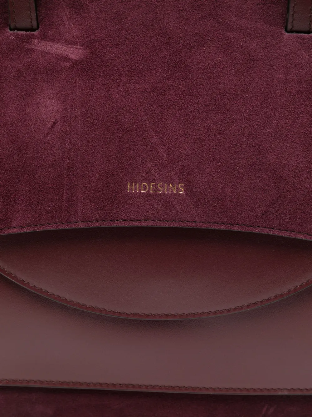Hidesins Logo-detail Suede Tote Bag In Burgundy