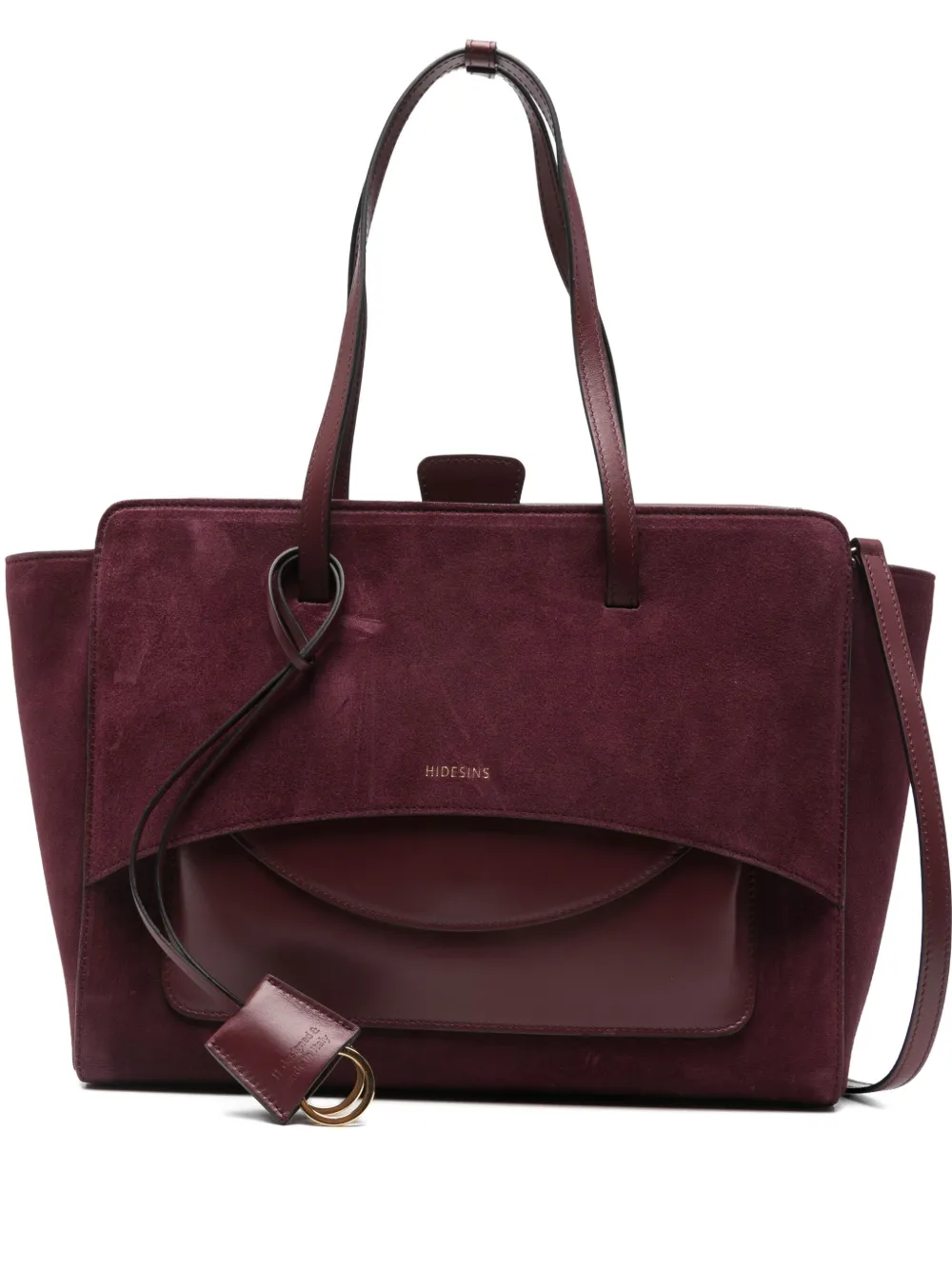 Hidesins Logo-detail Suede Tote Bag In Burgundy