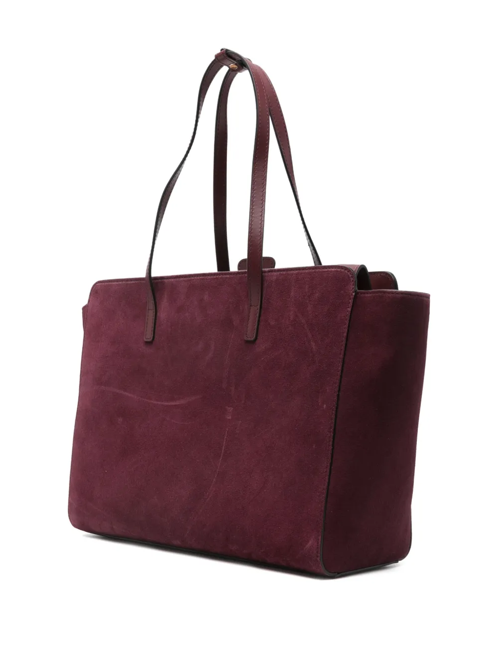 Hidesins Logo-detail Suede Tote Bag In Burgundy