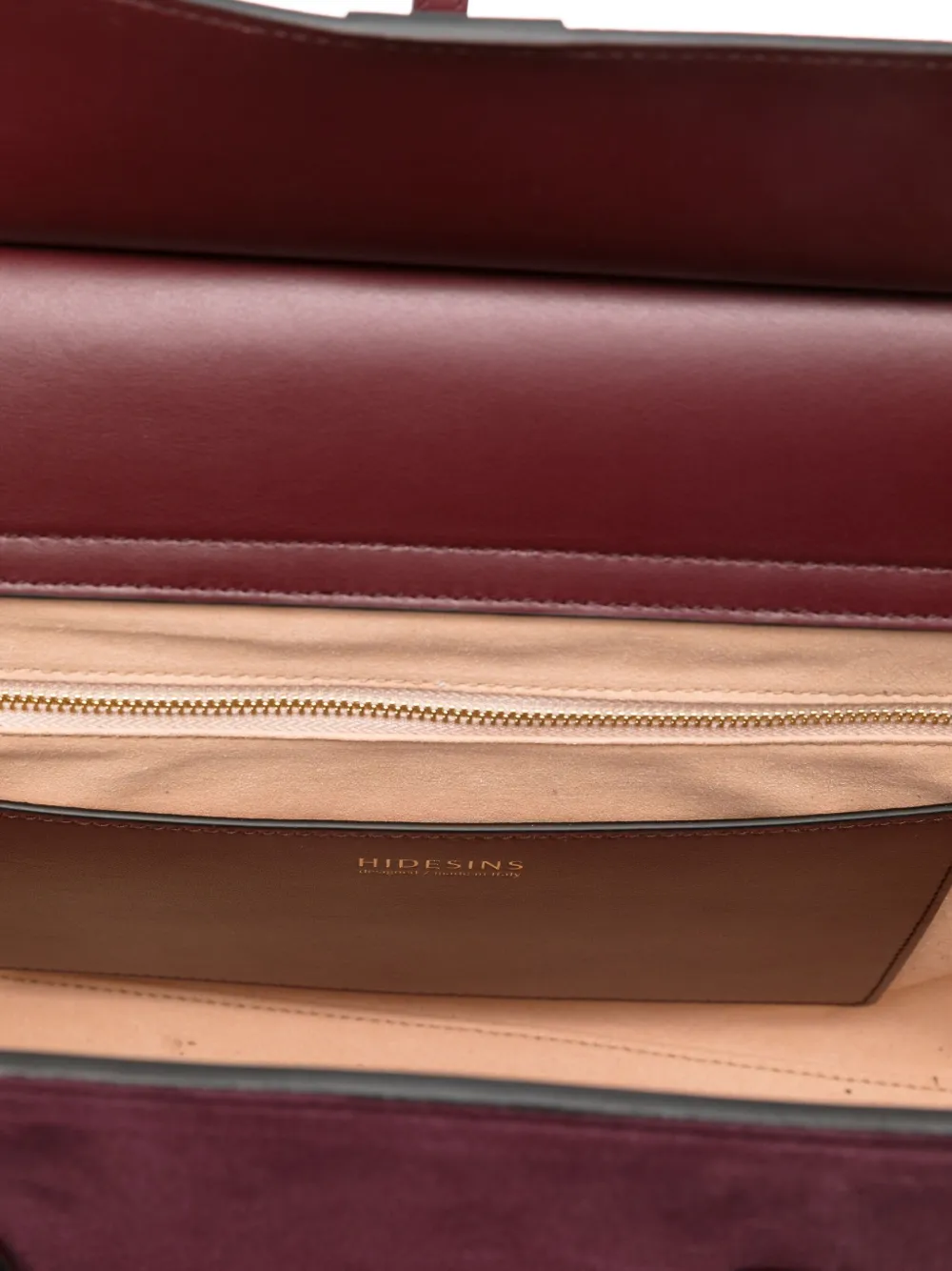 Hidesins Logo-detail Suede Tote Bag In Burgundy