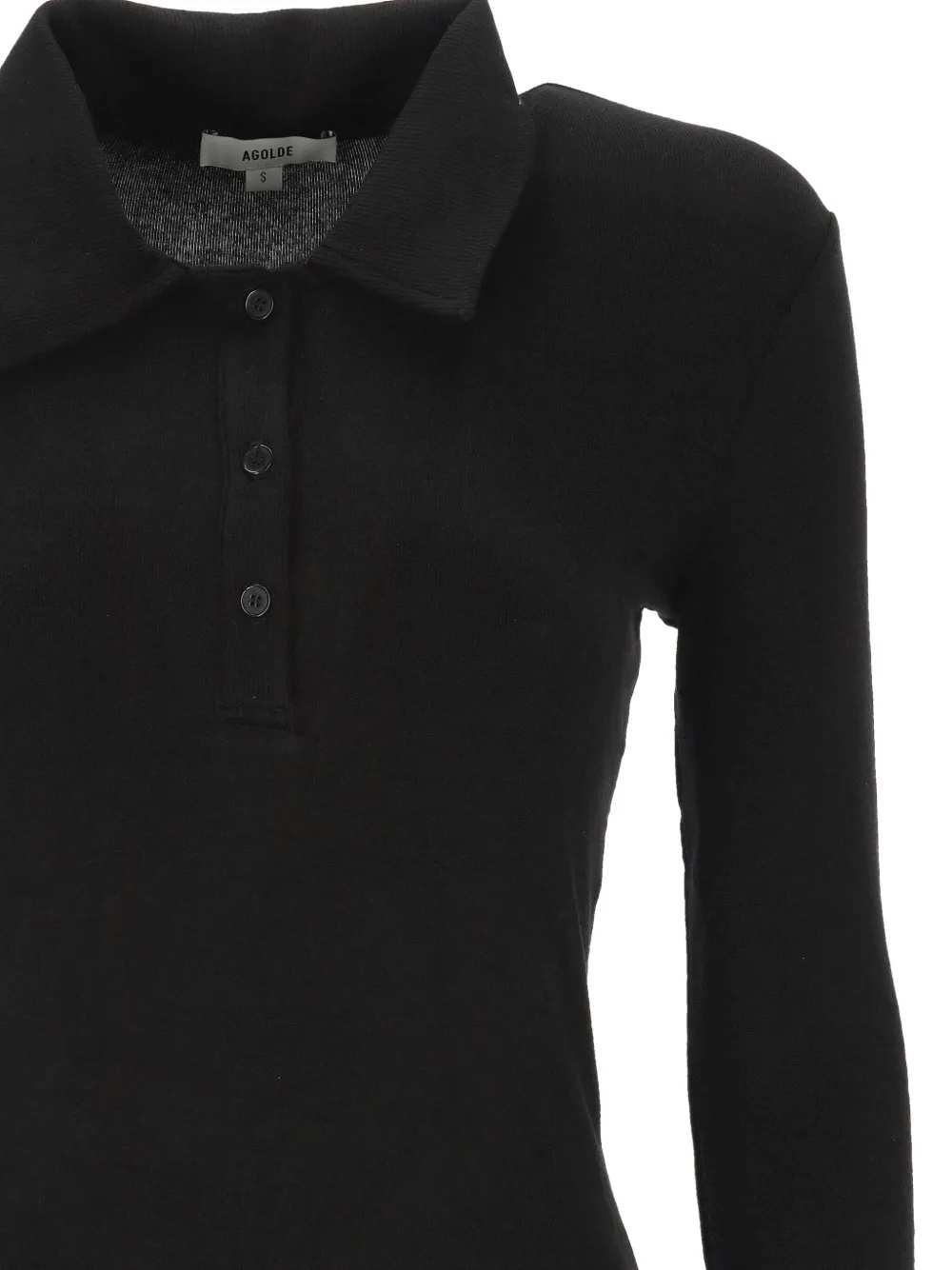 AGOLDE Polotop met knopen Zwart