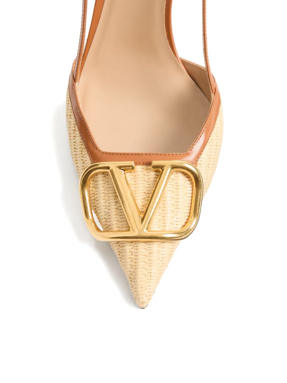 Valentino Garavani VLogo signature slingback pumps Beige
