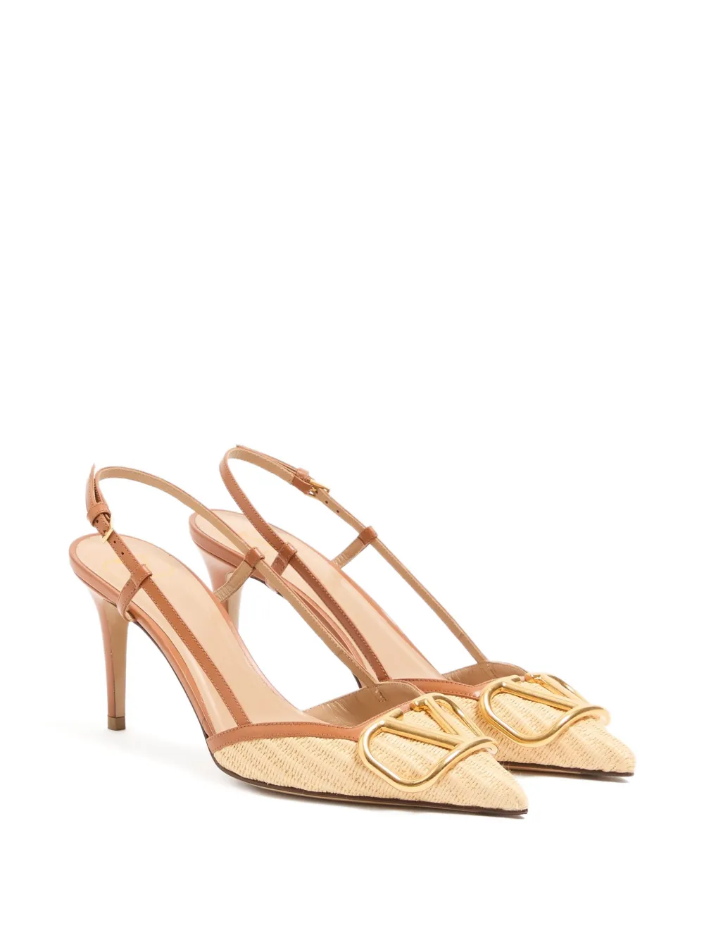 Valentino Garavani VLogo signature slingback pumps Beige