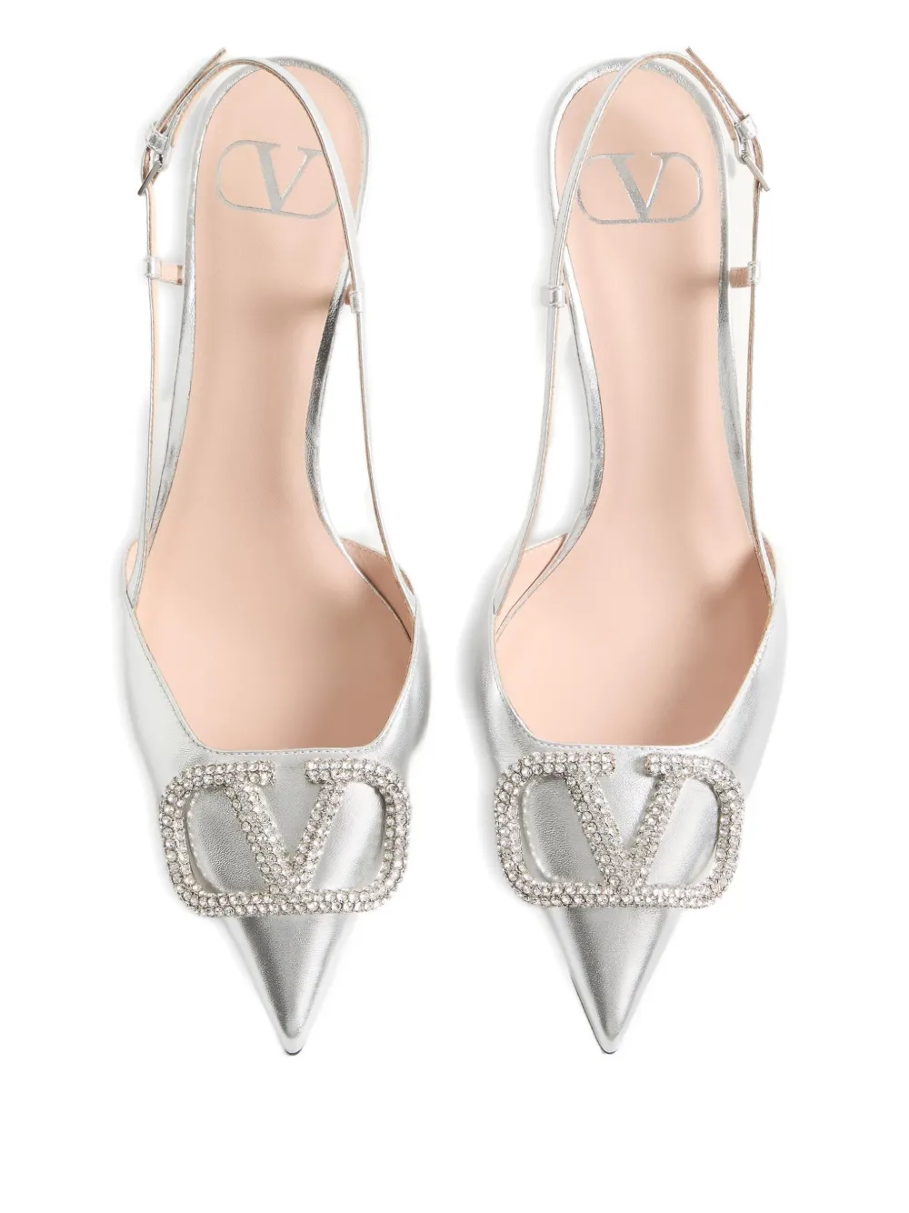 Valentino Garavani VLogo signature slingback pumps Zilver