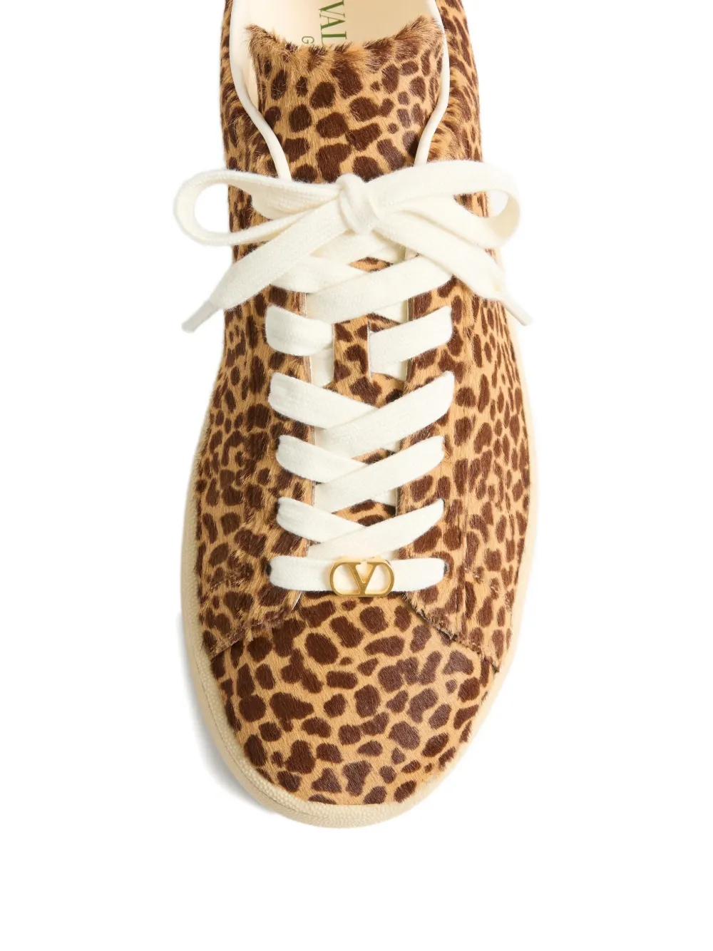 Valentino Garavani Royco sneakers met kalfshaar Bruin