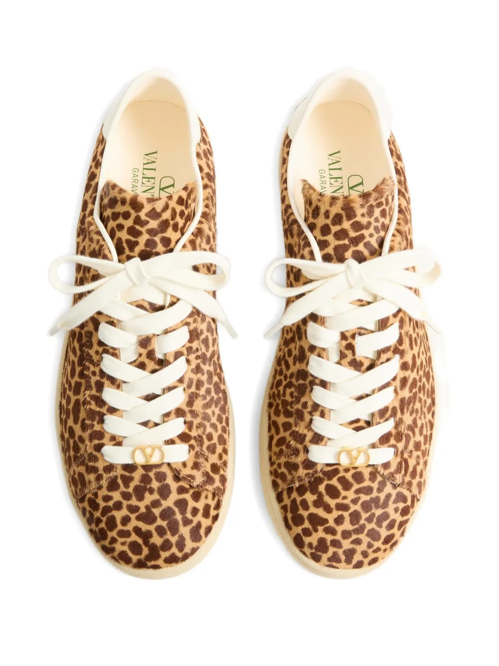 Valentino Garavani Royco sneakers met kalfshaar Bruin