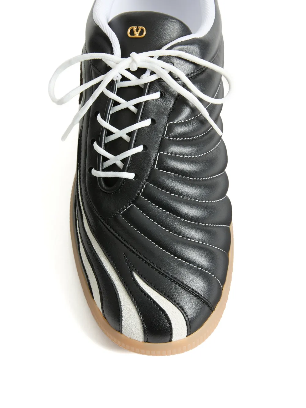 Valentino Garavani Kicky leren sneakers met panterpatch Zwart