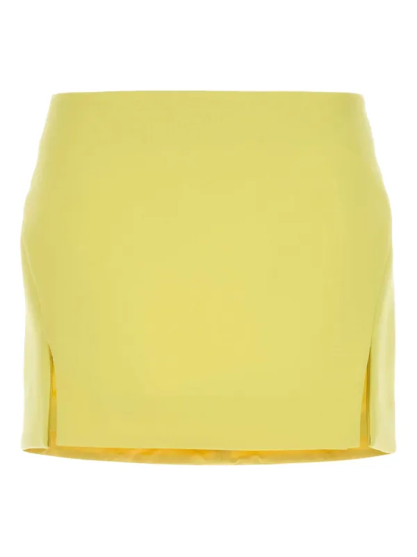 Givenchy Sliced Mini Skirt in Wool in Yellow