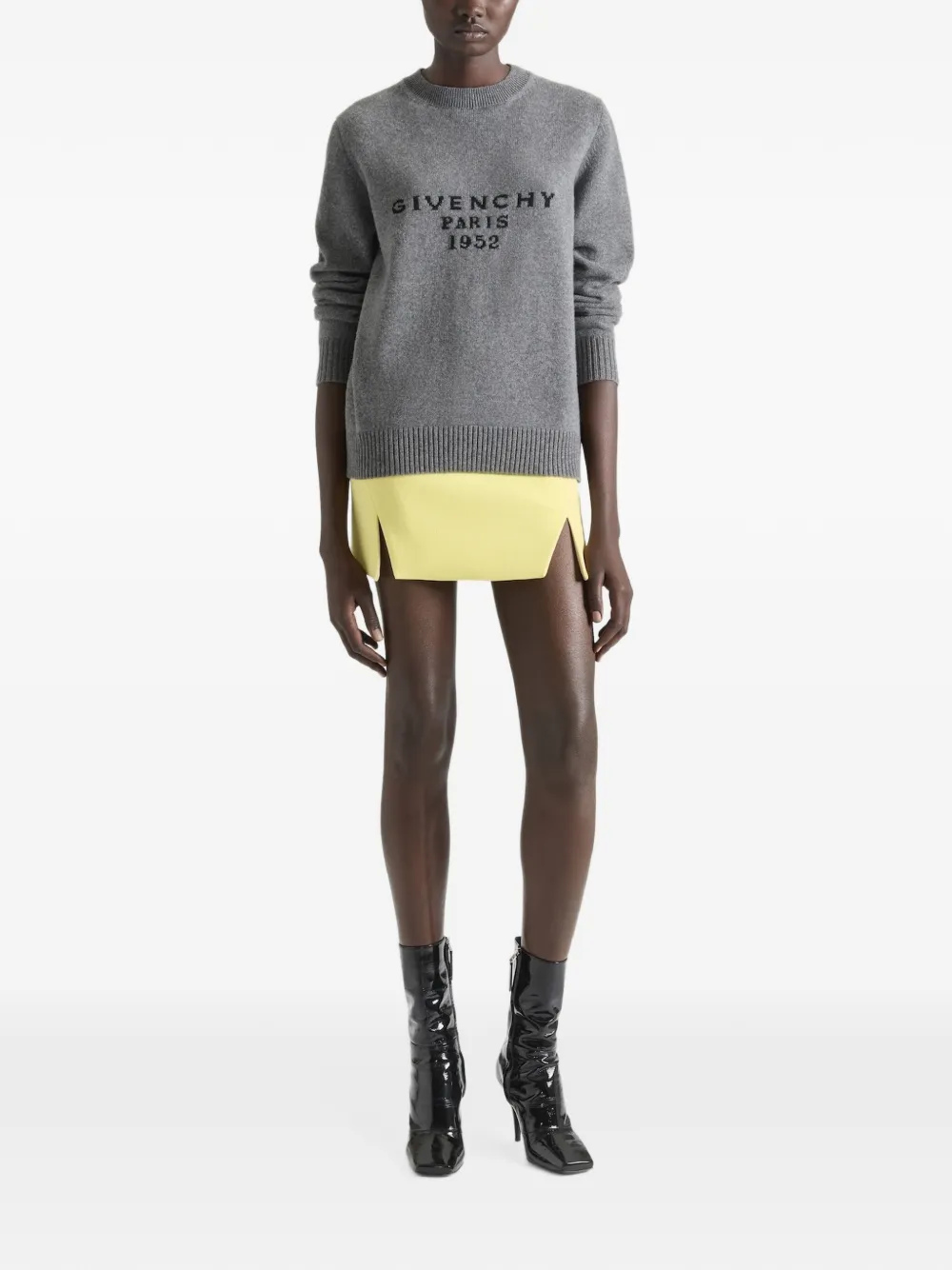 Givenchy Wollen mini-rok met ingesneden details Geel