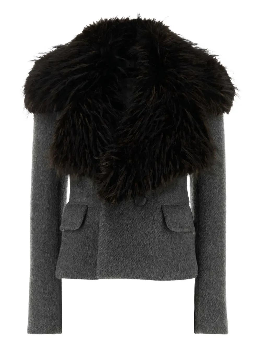 Dsquared2 Dsquared Grey Mohair And Wool Uptown Twiggy Blazer In Gray
