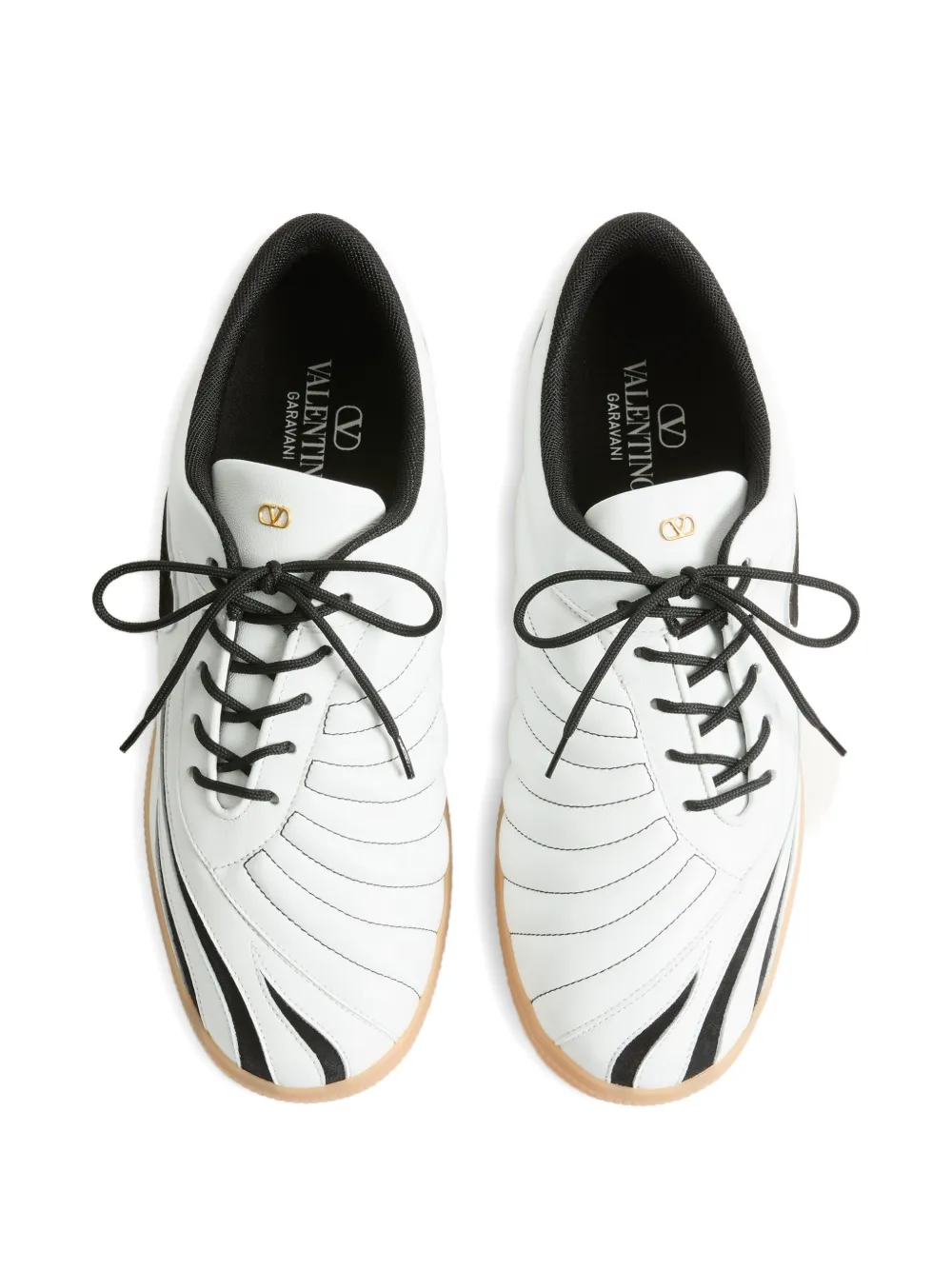 Valentino Garavani Kicky leren sneakers met panterpatch Wit