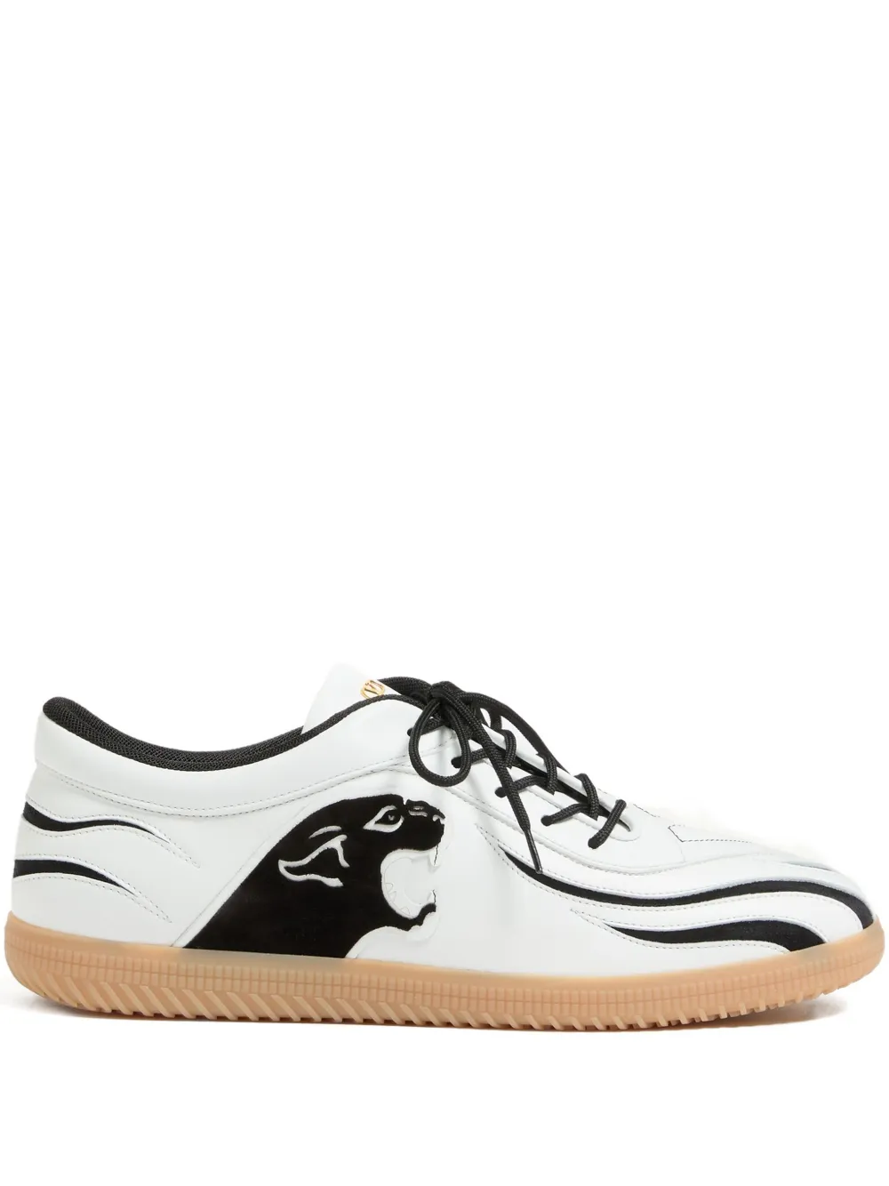 Valentino Garavani Kicky panther-patch leather sneakers - White