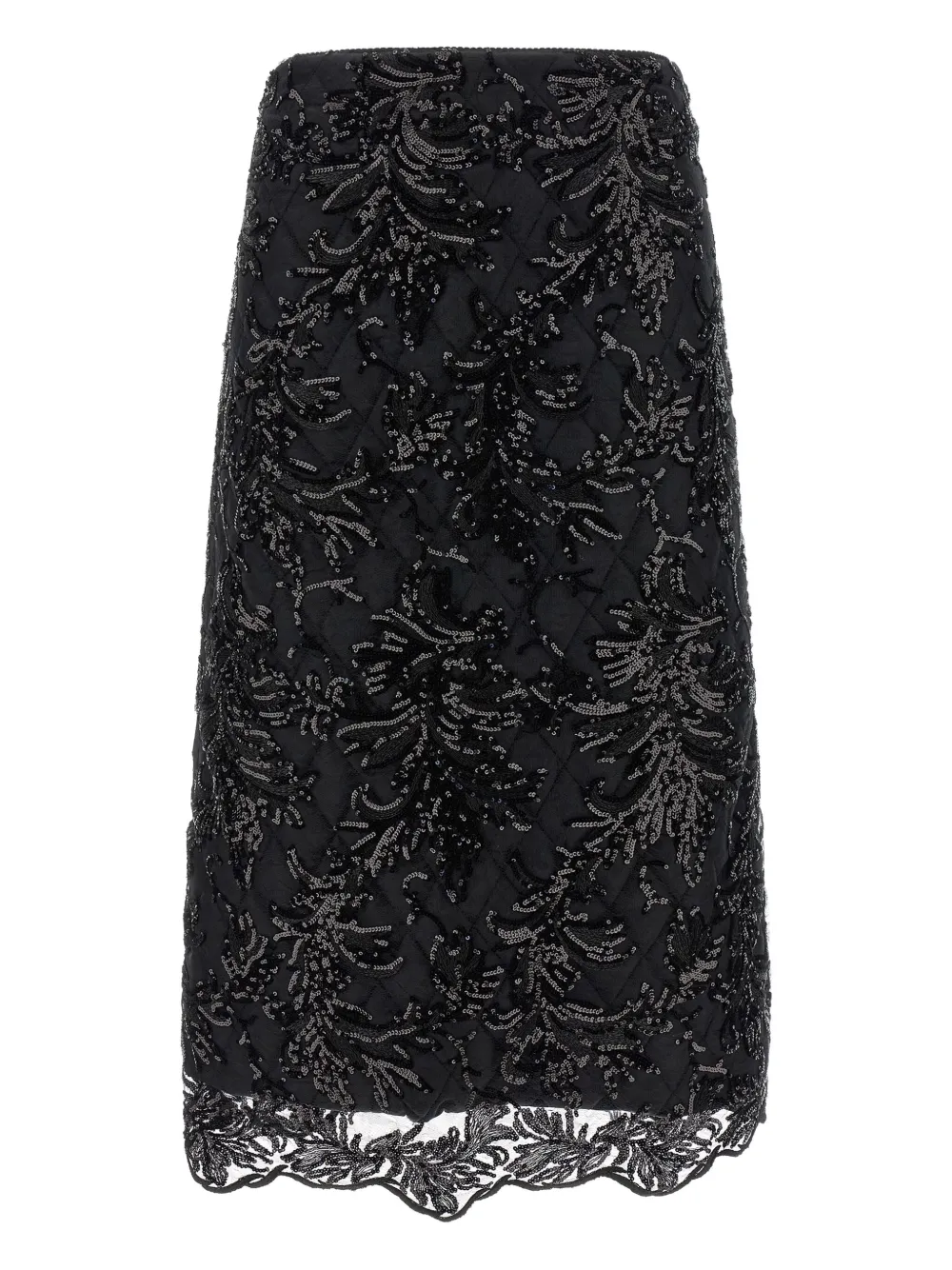 Le Twins Giulia Sequin-embellishment Midi Skirt In Black