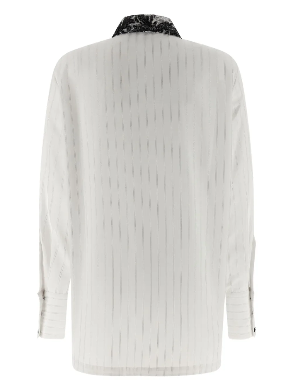 Le Twins Daniel Striped Lace-collar Shirt In White