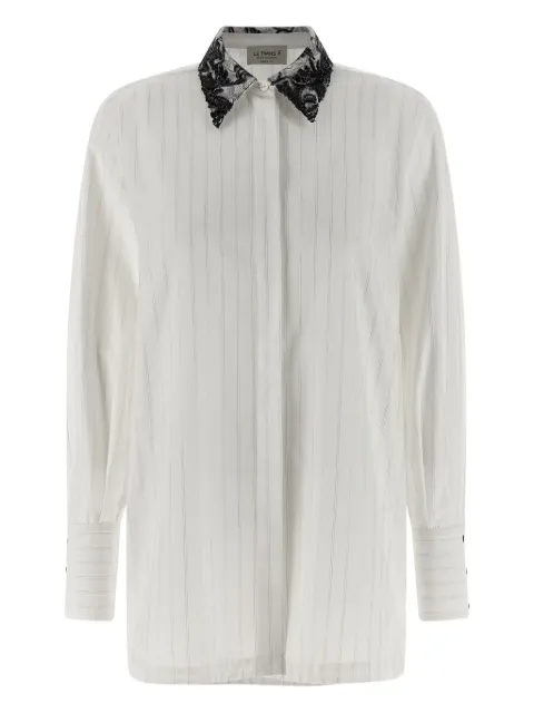 LE TWINS Daniel striped lace-collar shirt