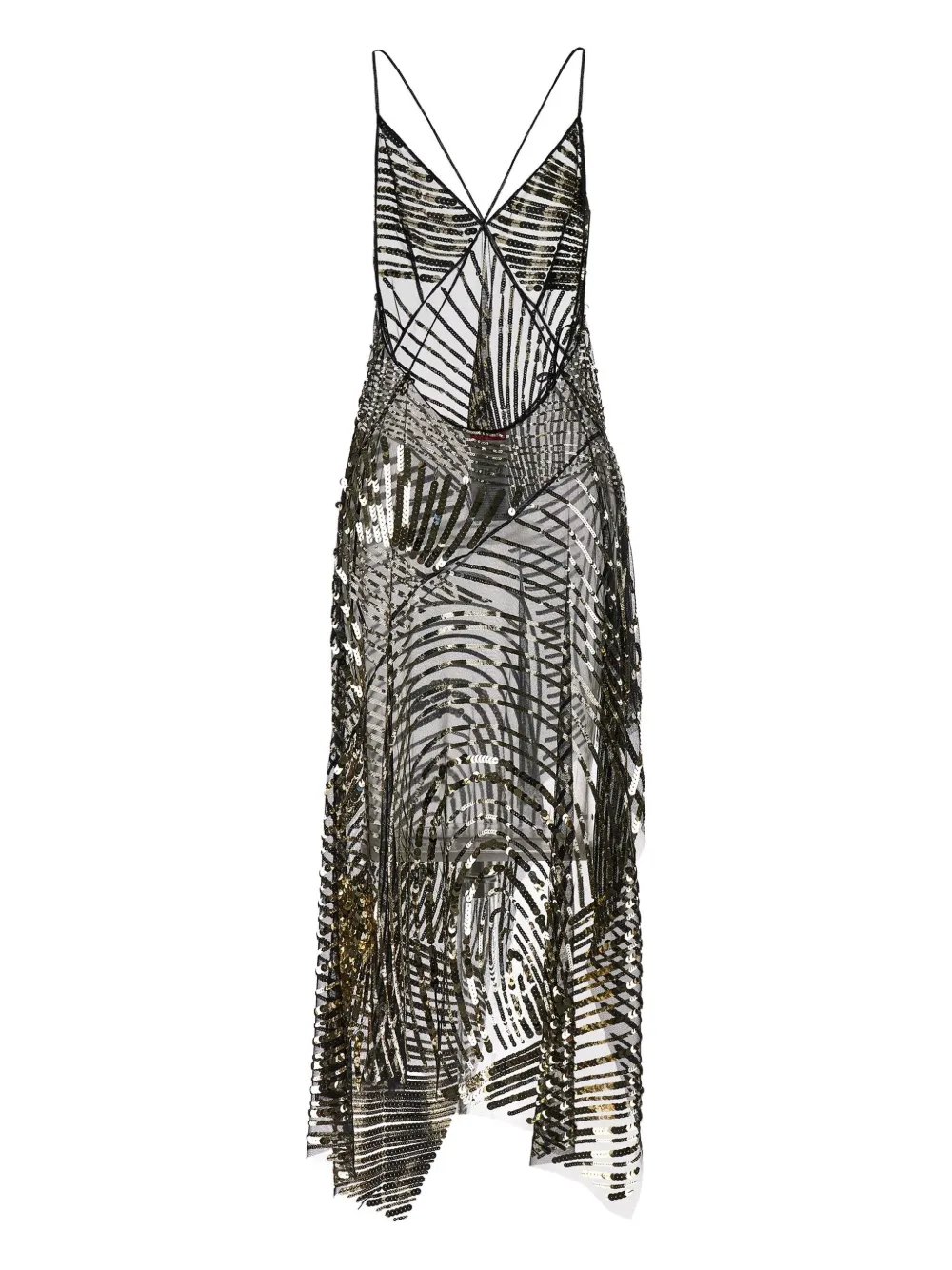 PUCCI sequin-embroidered asymmetric dress - Zwart