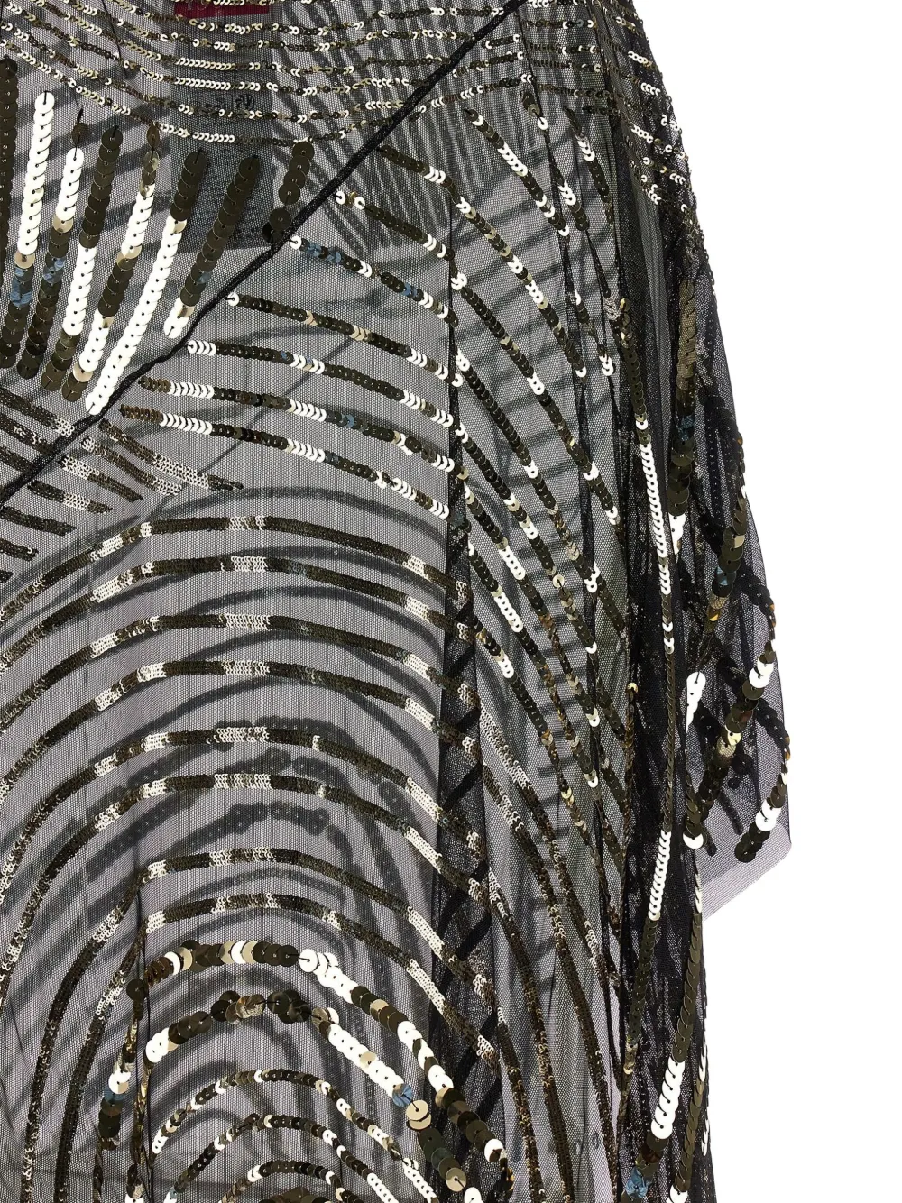 Pucci Long Dress With Sheer Overlay And Sequins In Black