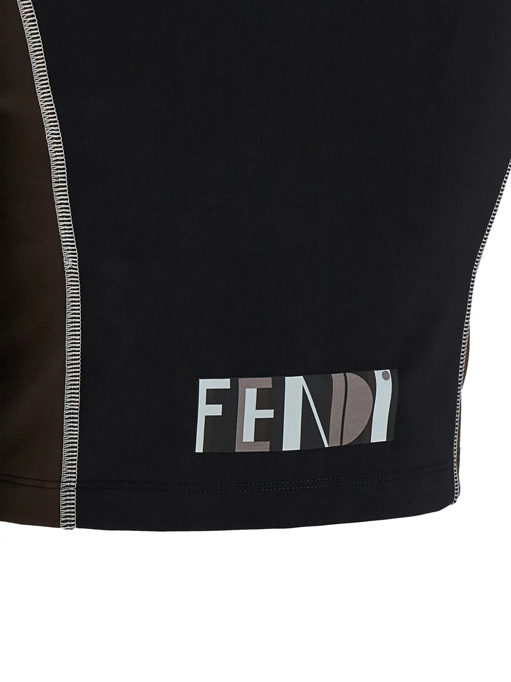FENDI Top met logoprint en hoge hals Zwart