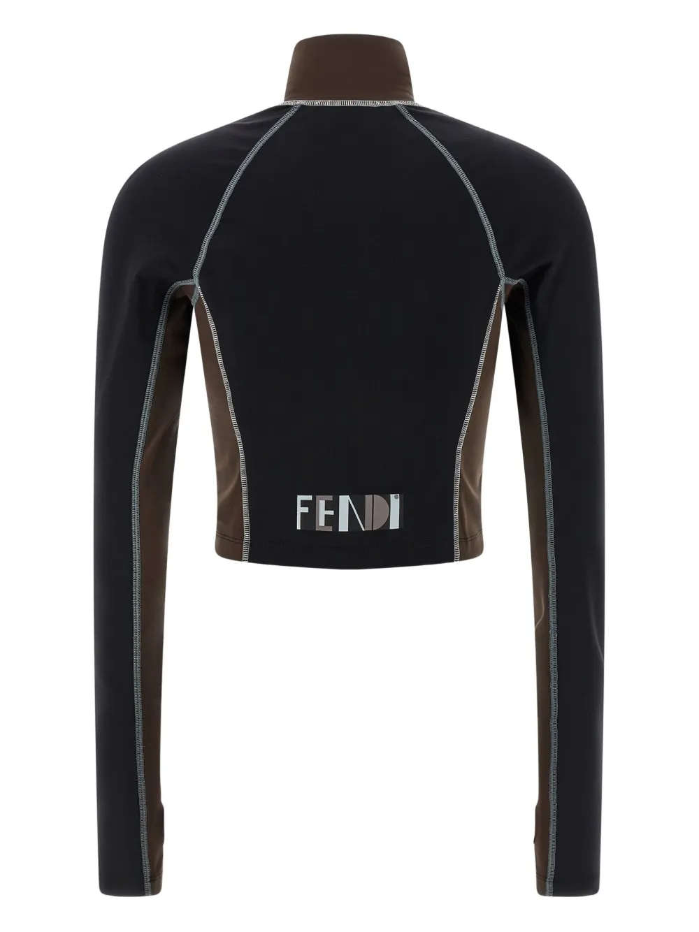 FENDI Top met logoprint en hoge hals Zwart