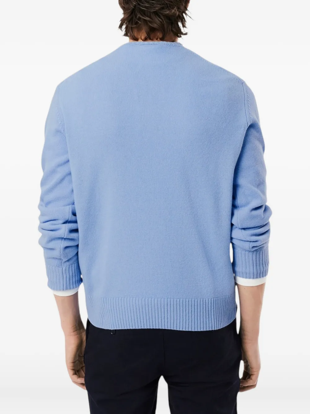 Lacoste Wollen trui met ronde hals Blauw