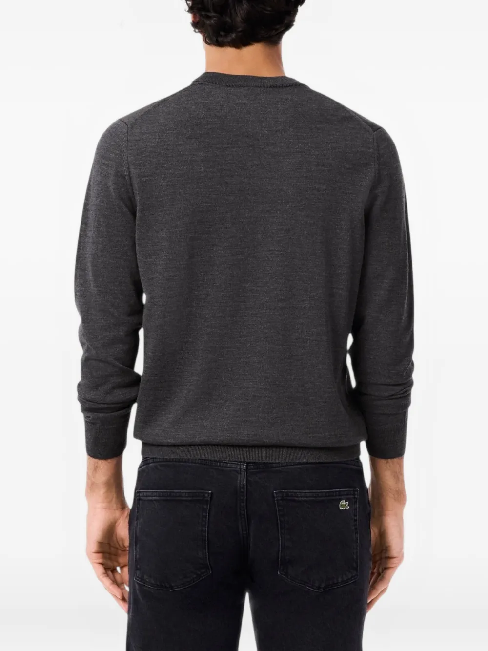 Lacoste Trui van merinowol met ronde hals Grijs