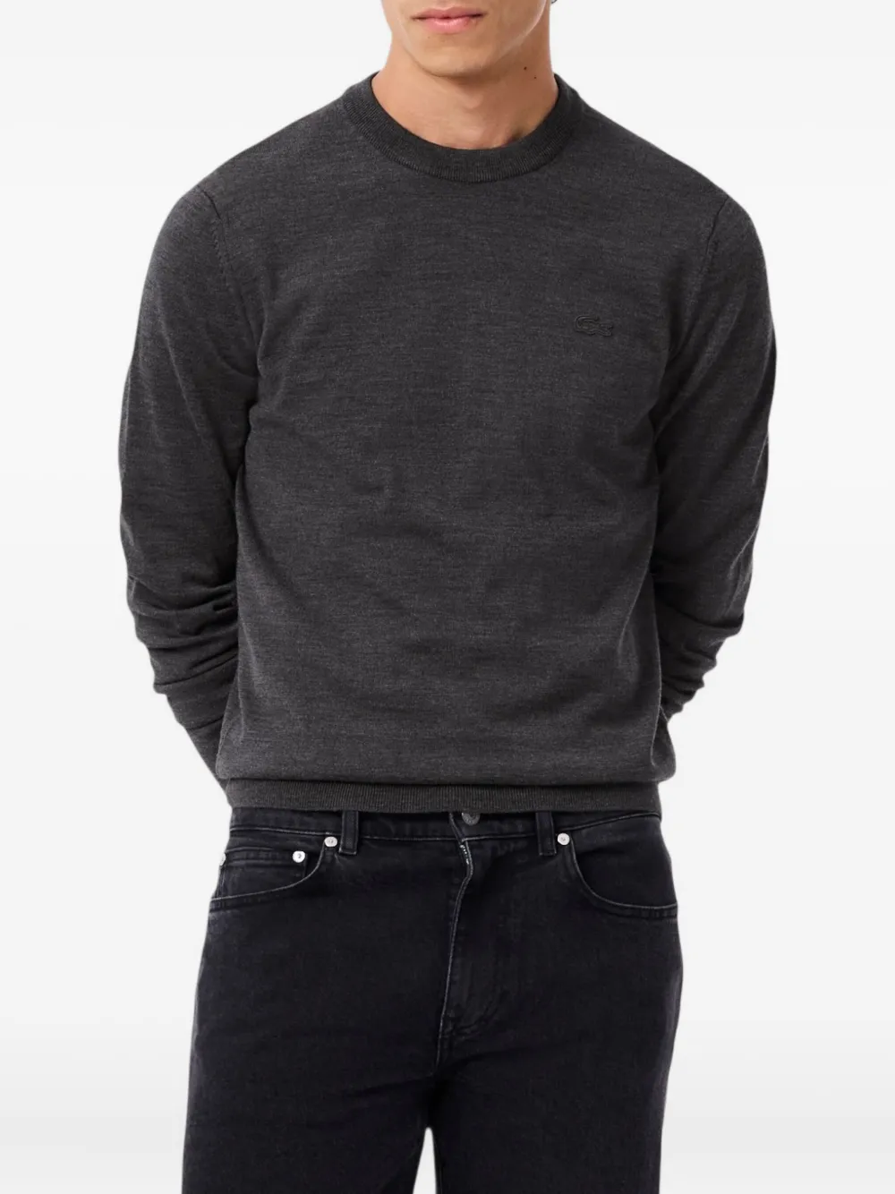 Lacoste crew-neck merino-wool sweater - Grijs