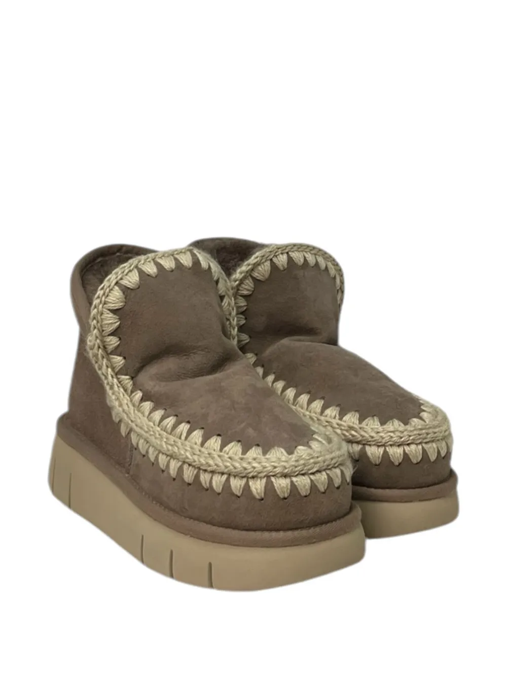 Mou Eskimo Bounce Platform Ankle Boot In Brown