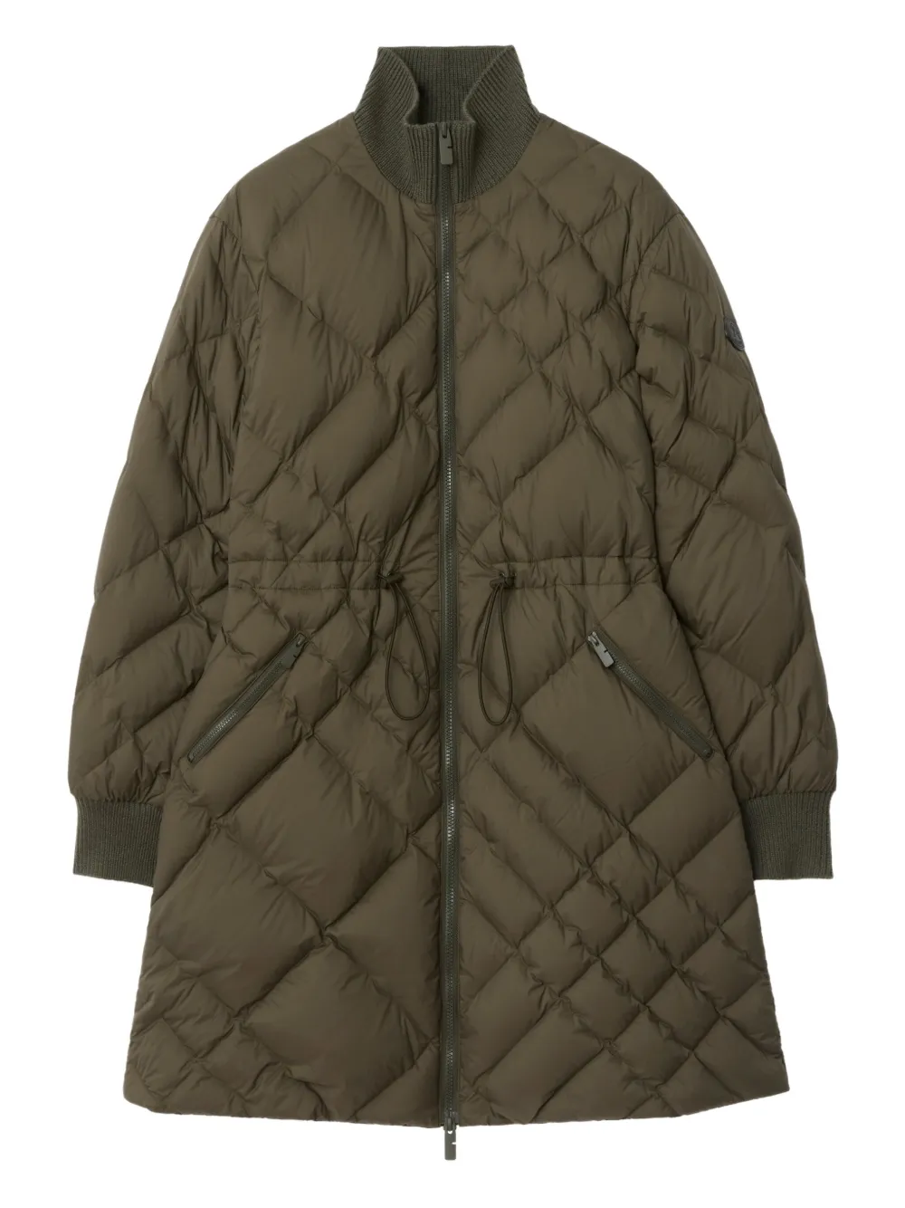 Burberry Danesbury check-stitch puffer coat - Green