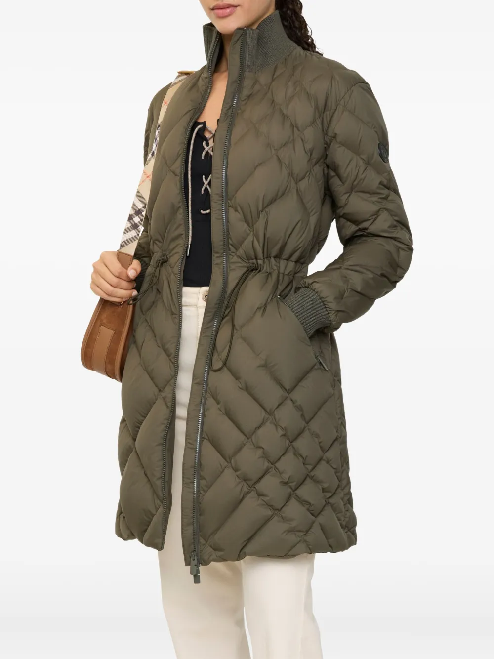 Danesbury check-stitch puffer coat