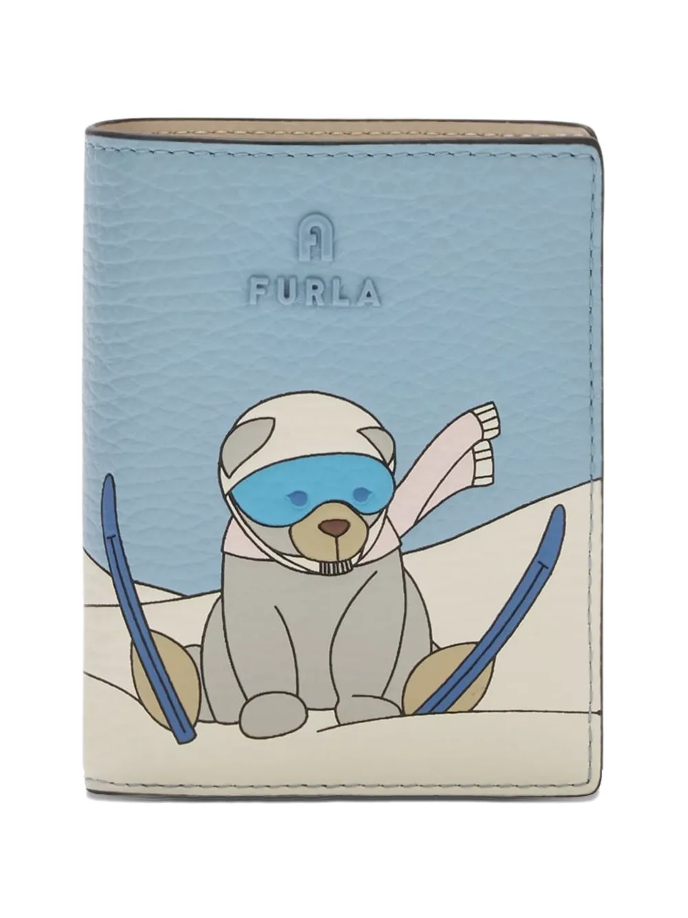Furla small Camelia skiing-bear leather wallet - Blu