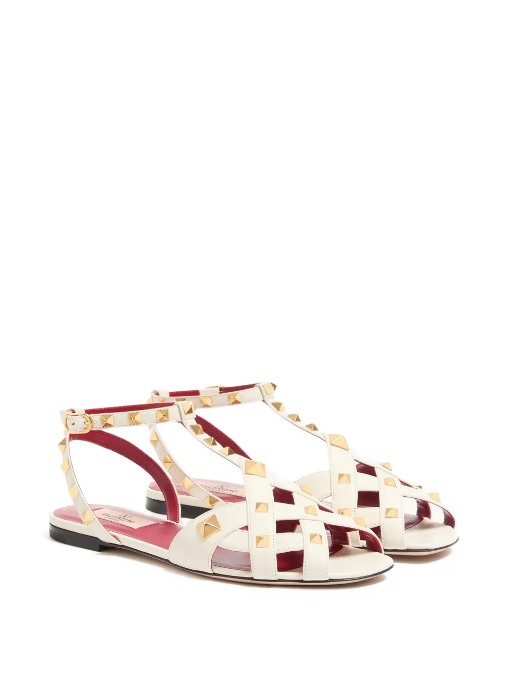 Valentino Garavani Studdy leren sandalen Beige
