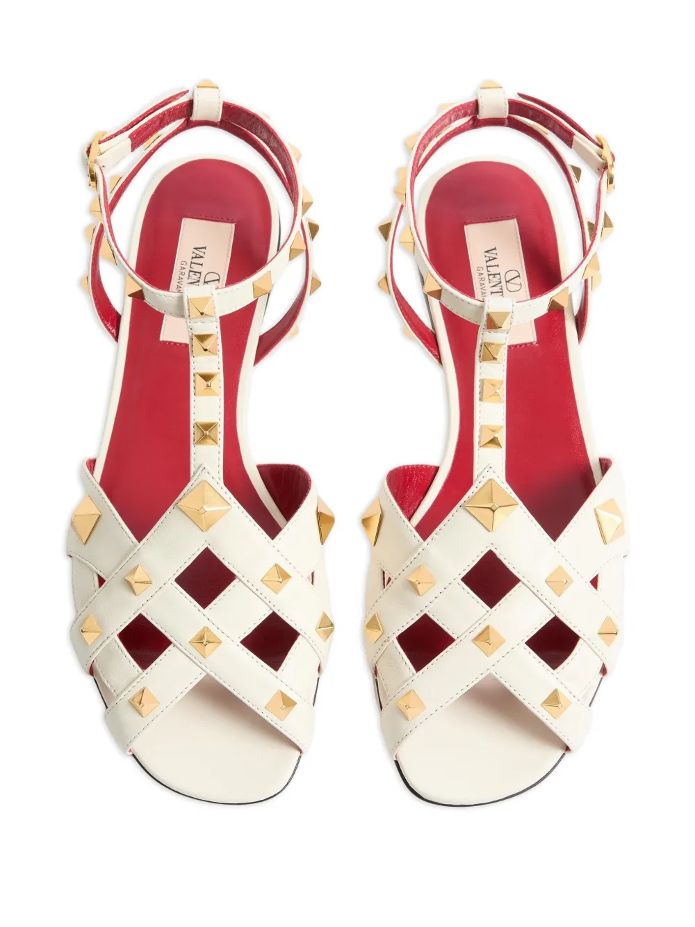 Valentino Garavani Studdy leren sandalen Beige