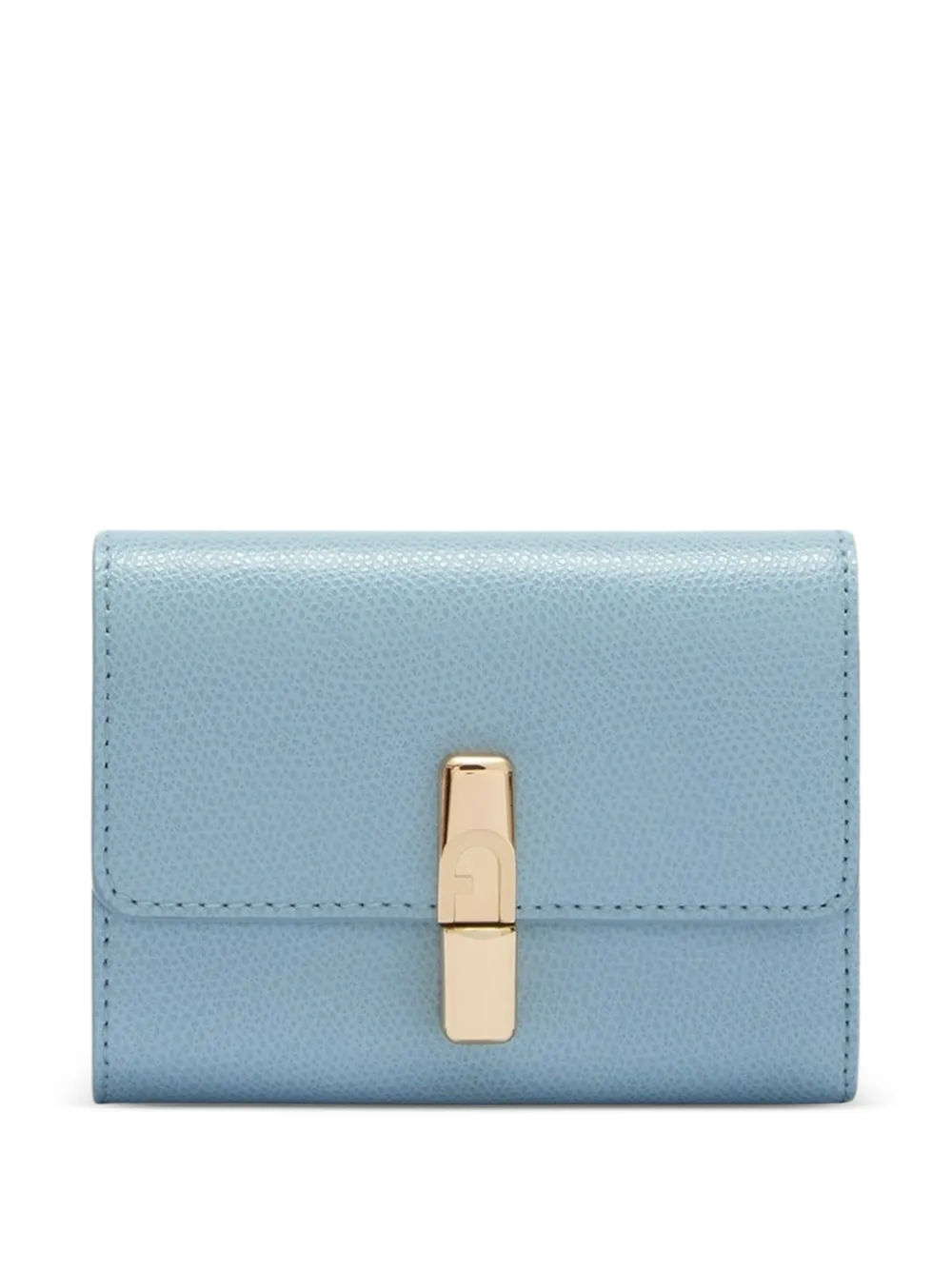 Furla Small Compact Leather Wallet In Blue