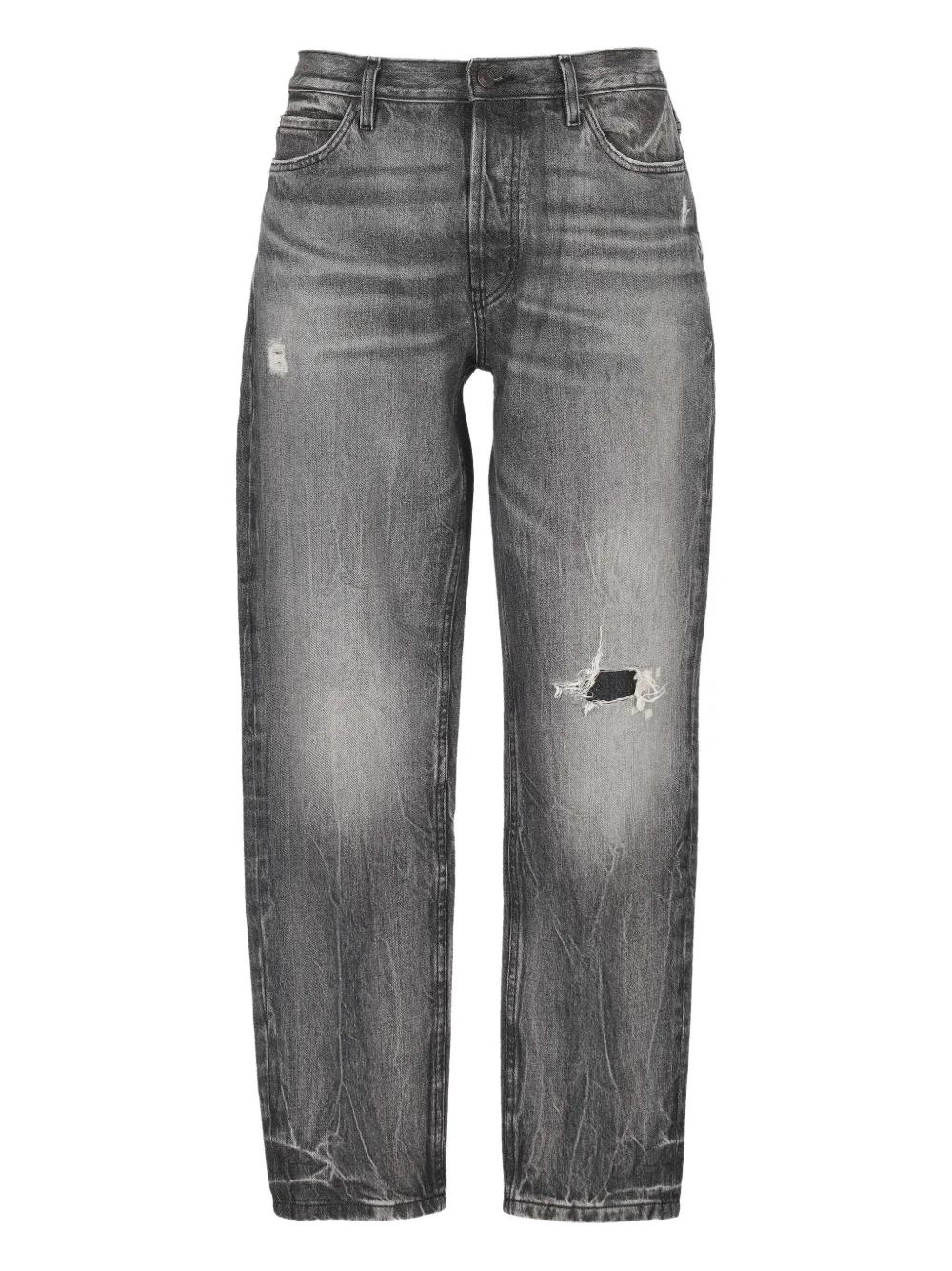 BOSS logo-patch distressed jeans | Grey | Image 1